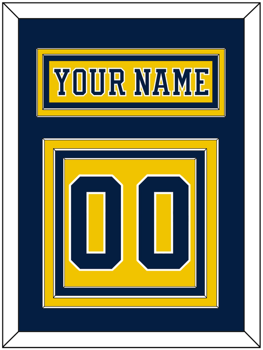 Michigan Hockey Nameplate & Number (Back) - Alternate Maize (2019-2020) - Premier Tier 3