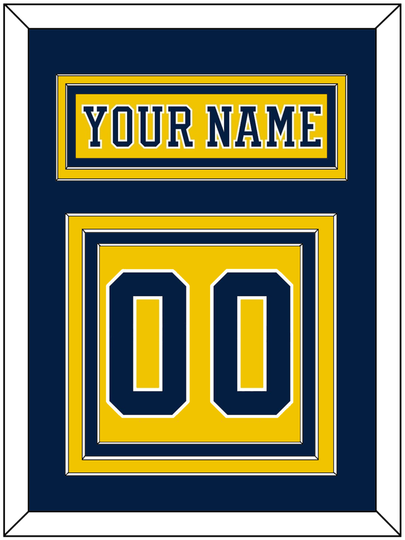 Michigan Nameplate & Number (Back) - Alternate Maize (2019-2020) - Triple Mat 3