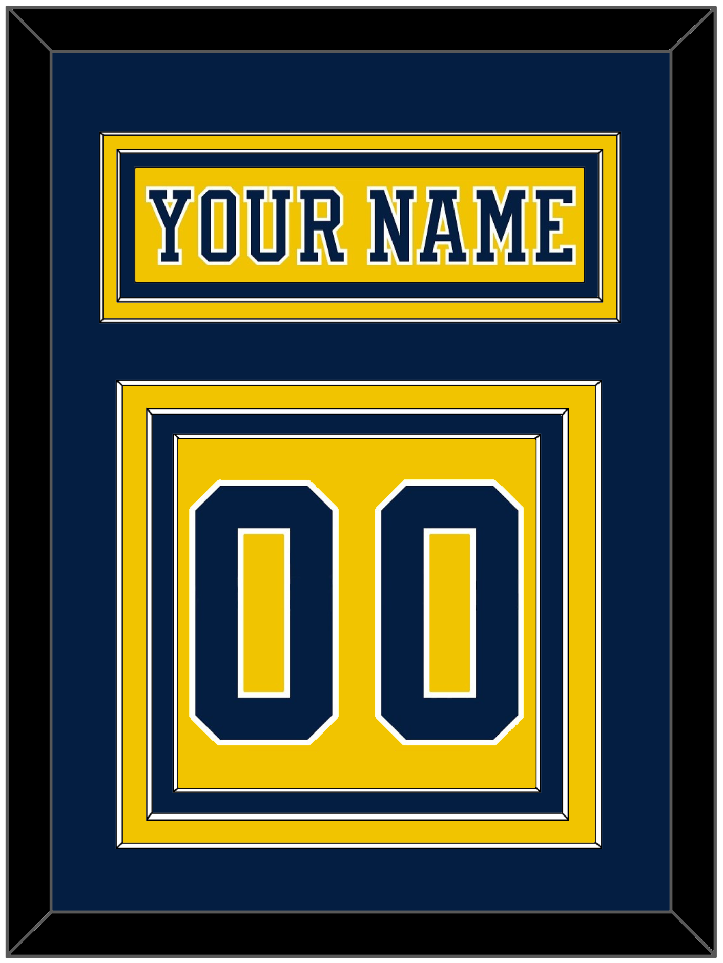 Michigan Hockey Nameplate & Number (Back) - Alternate Maize (2019-2020) - Premier Tier 3