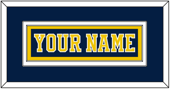 Michigan Hockey Nameplate - Road Blue (2019-2020) - Double Mat 2