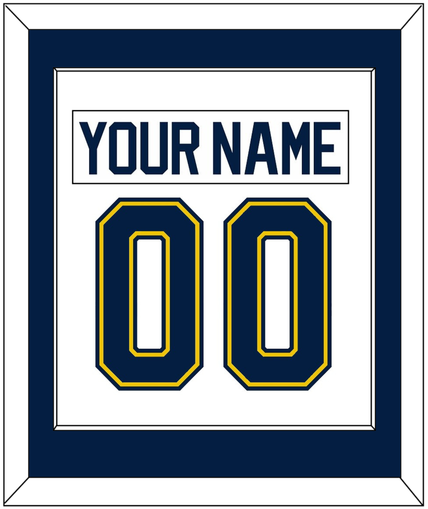Michigan Hockey Nameplate & Number (Back) Combined - Home White (2021-2023) - Essential Tier 1