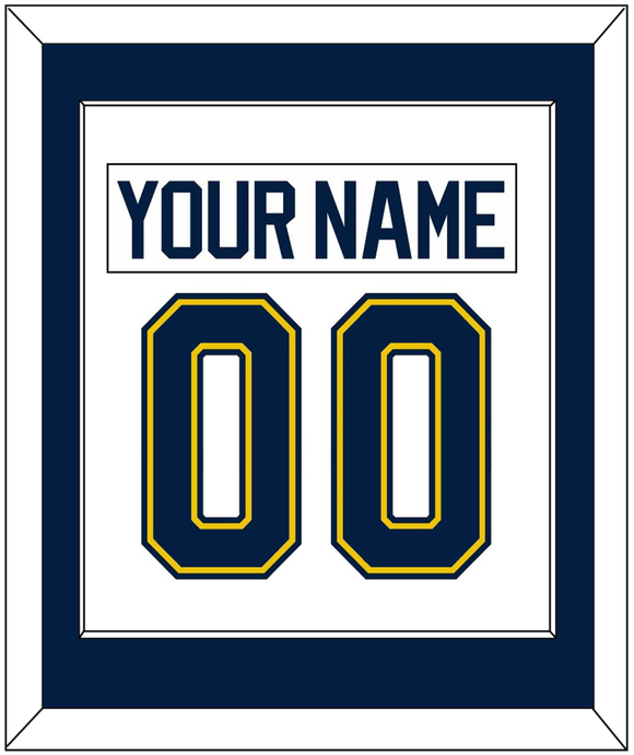 Michigan Nameplate & Number (Back) Combined - Home White (2021-2023) - Single Mat 1