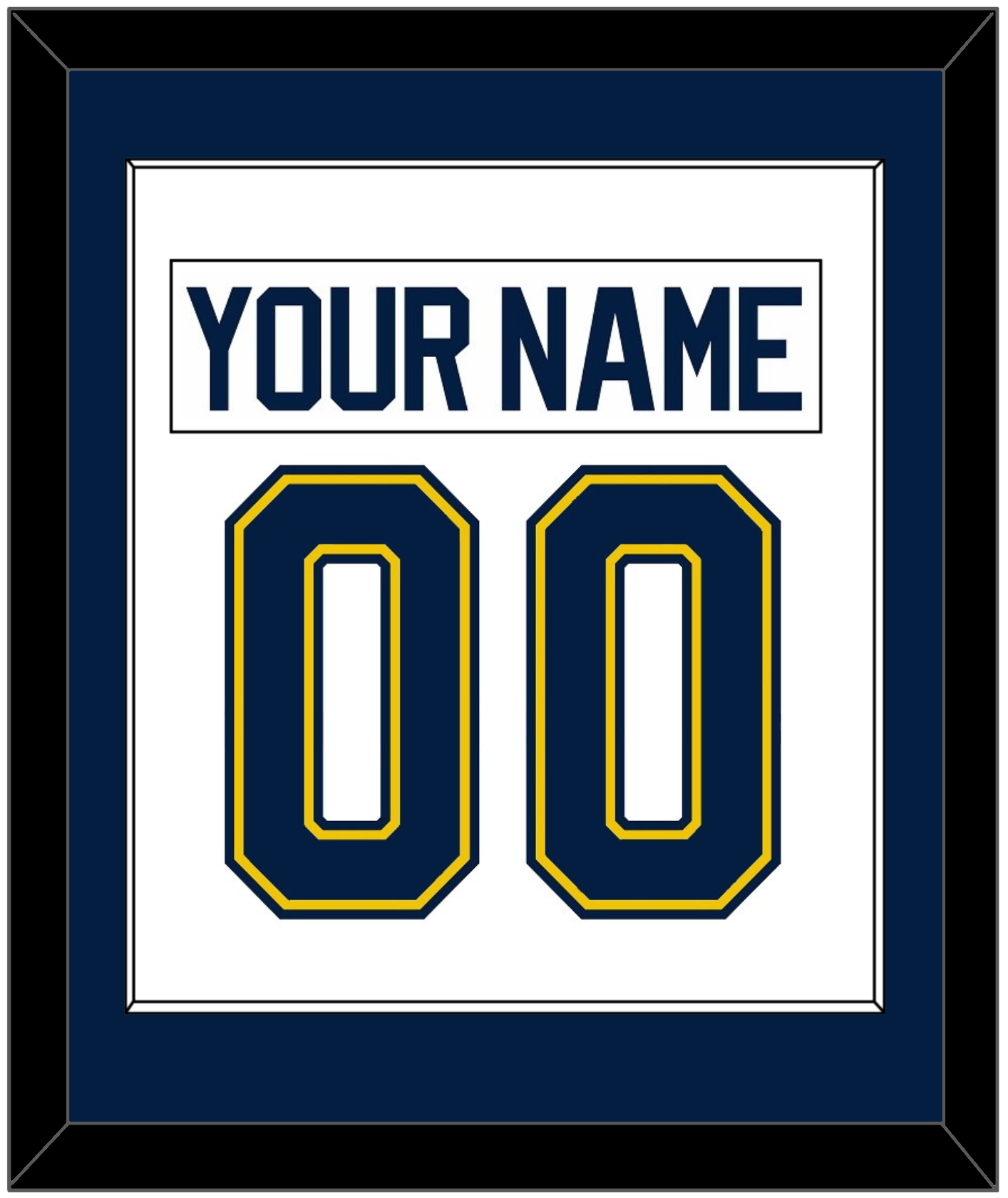 Michigan Hockey Nameplate & Number (Back) Combined - Home White (2021-2023) - Essential Tier 1