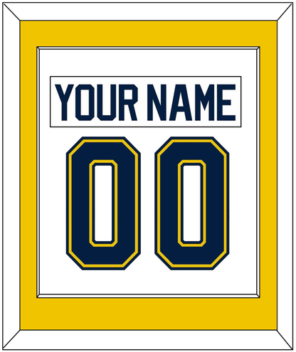 Michigan Hockey Nameplate & Number (Back) Combined - Home White (2021-2023) - Essential Tier 2