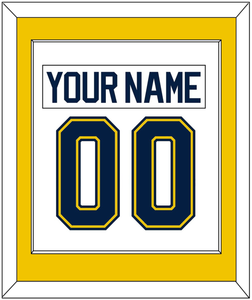 Michigan Nameplate & Number (Back) Combined - Home White (2021-2023) - Single Mat 2