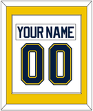 Michigan Nameplate & Number (Back) Combined - Home White (2021-2023) - Single Mat 2