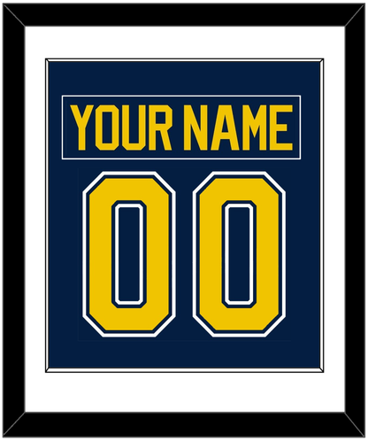 Michigan Hockey Nameplate & Number (Back) Combined - Road Blue (2021-2023) - Essential Tier 1