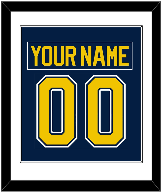 Michigan Hockey Nameplate & Number (Back) Combined - Road Blue (2021-2023) - Essential Tier 1