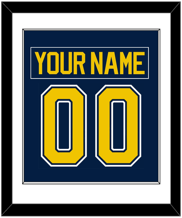 Michigan Nameplate & Number (Back) Combined - Road Blue (2021-2023) - Single Mat 1