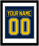 Michigan Nameplate & Number (Back) Combined - Road Blue (2021-2023) - Single Mat 1