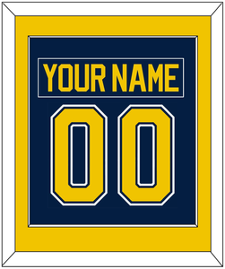 Michigan Nameplate & Number (Back) Combined - Road Blue (2021-2023) - Single Mat 2