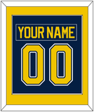 Michigan Nameplate & Number (Back) Combined - Road Blue (2021-2023) - Single Mat 2