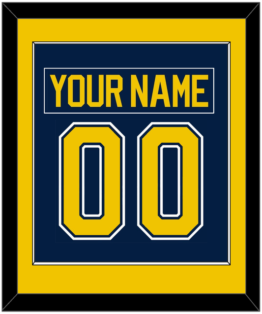 Michigan Hockey Nameplate & Number (Back) Combined - Road Blue (2021-2023) - Essential Tier 2