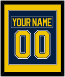 Michigan Nameplate & Number (Back) Combined - Road Blue (2021-2023) - Single Mat 2