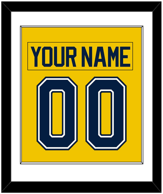 Michigan Hockey Nameplate & Number (Back) Combined - Alternate Maize (2021-2023) - Essential Tier 1
