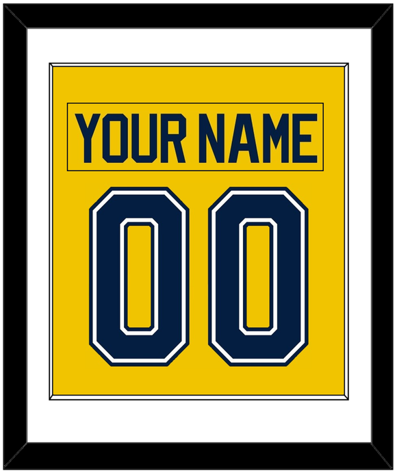 Michigan Nameplate & Number (Back) Combined - Alternate Maize (2021-2023) - Single Mat 1