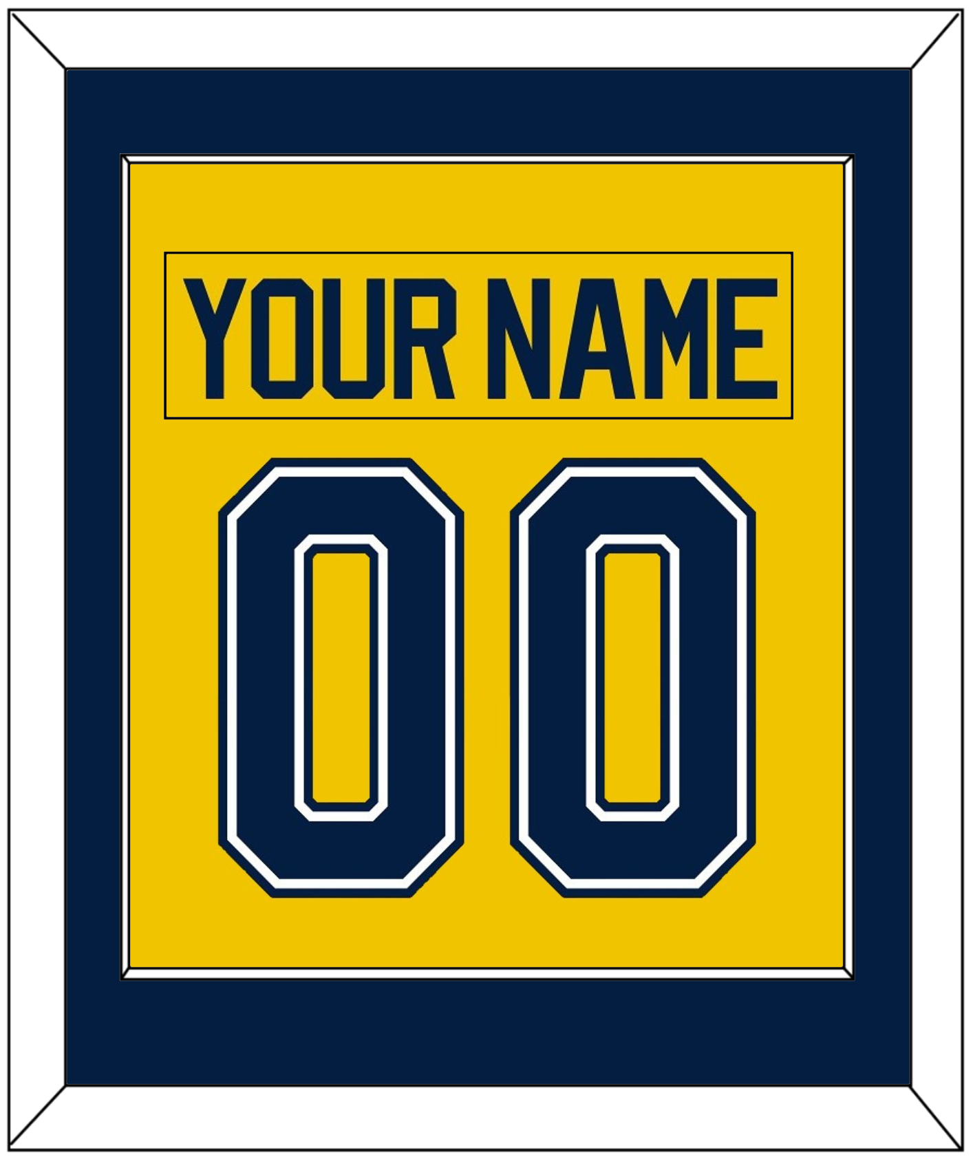 Michigan Hockey Nameplate & Number (Back) Combined - Alternate Maize (2021-2023) - Essential Tier 2