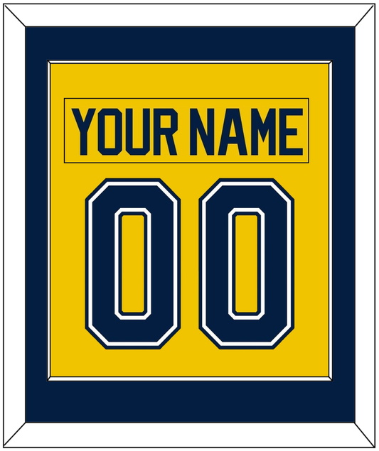 Michigan Hockey Nameplate & Number (Back) Combined - Alternate Maize (2021-2023) - Essential Tier 2