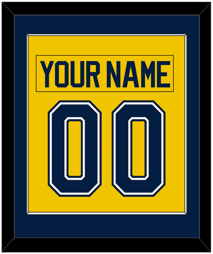 Michigan Hockey Nameplate & Number (Back) Combined - Alternate Maize (2021-2023) - Essential Tier 2