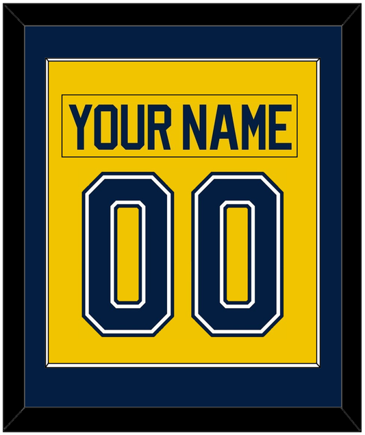 Michigan Hockey Nameplate & Number (Back) Combined - Alternate Maize (2021-2023) - Essential Tier 2