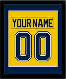 Michigan Nameplate & Number (Back) Combined - Alternate Maize (2021-2023) - Single Mat 2