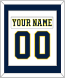 Michigan Nameplate & Number (Back) Combined - Home White (2019-2020) - Single Mat 1