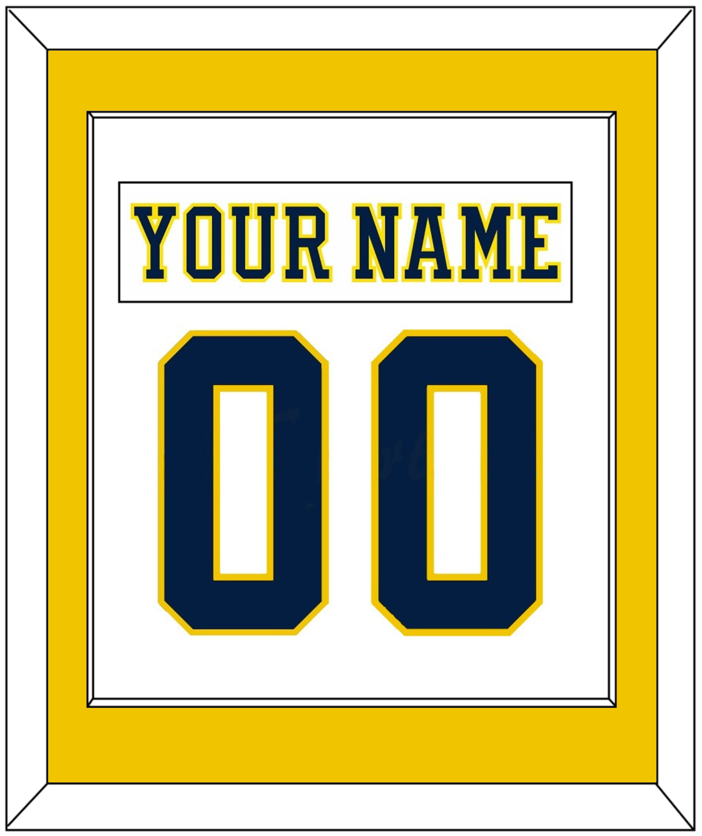 Michigan Hockey Nameplate & Number (Back) Combined - Home White (2019-2020) - Essential Tier 2