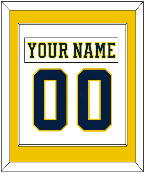 Michigan Nameplate & Number (Back) Combined - Home White (2019-2020) - Single Mat 2