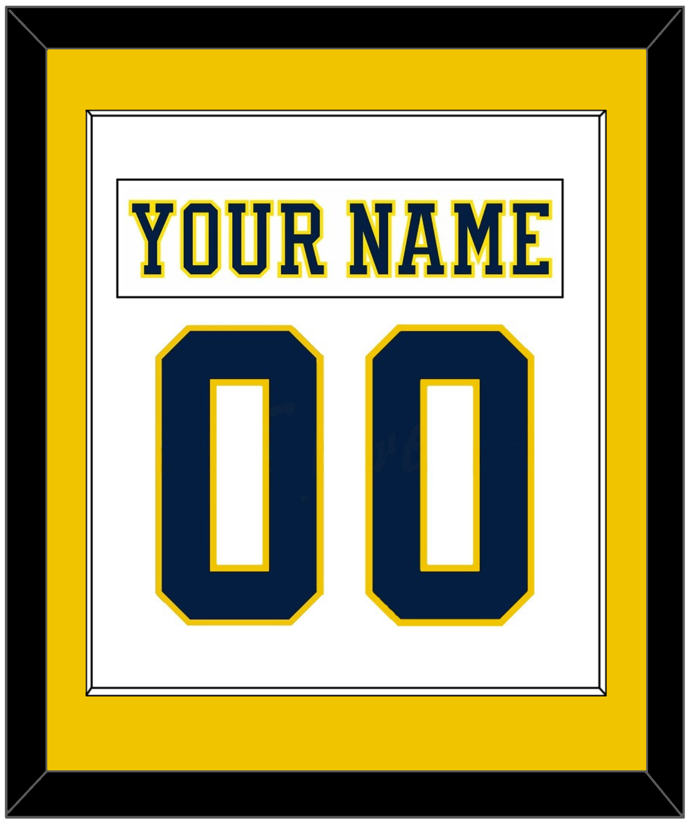Michigan Hockey Nameplate & Number (Back) Combined - Home White (2019-2020) - Essential Tier 2