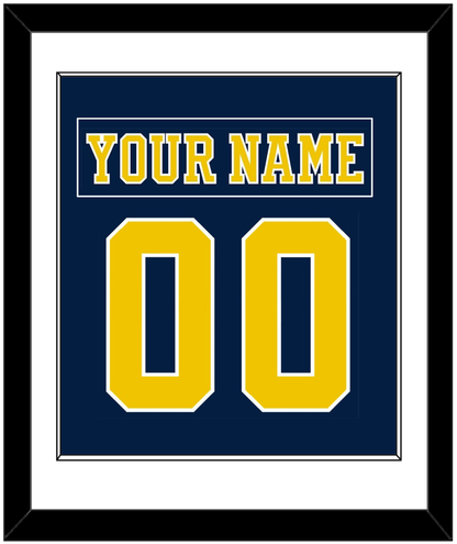Michigan Hockey Nameplate & Number (Back) Combined - Road Blue (2019-2020) - Essential Tier 1