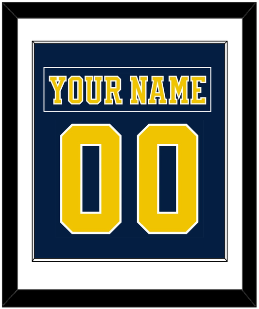 Michigan Hockey Nameplate & Number (Back) Combined - Road Blue (2019-2020) - Essential Tier 1