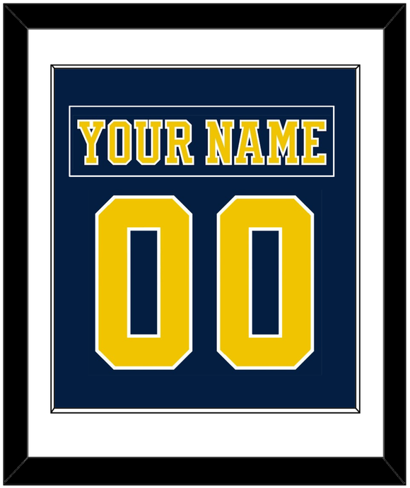 Michigan Nameplate & Number (Back) Combined - Road Blue (2019-2020) - Single Mat 1