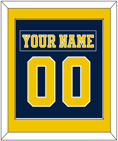 Michigan Hockey Nameplate & Number (Back) Combined - Road Blue (2019-2020) - Essential Tier 2