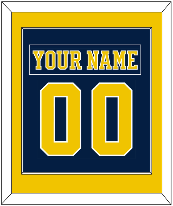 Michigan Nameplate & Number (Back) Combined - Road Blue (2019-2020) - Single Mat 2