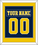 Michigan Hockey Nameplate & Number (Back) Combined - Road Blue (2019-2020) - Single Mat 2