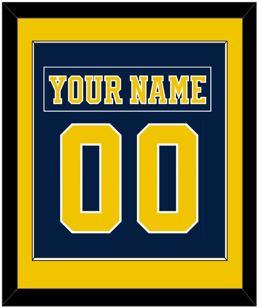 Michigan Hockey Nameplate & Number (Back) Combined - Road Blue (2019-2020) - Essential Tier 2