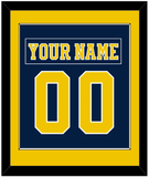 Michigan Hockey Nameplate & Number (Back) Combined - Road Blue (2019-2020) - Single Mat 2