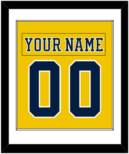 Michigan Hockey Nameplate & Number (Back) Combined - Alternate Maize (2019-2020) - Essential Tier 1