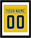 Michigan Hockey Nameplate & Number (Back) Combined - Alternate Maize (2019-2020) - Single Mat 1