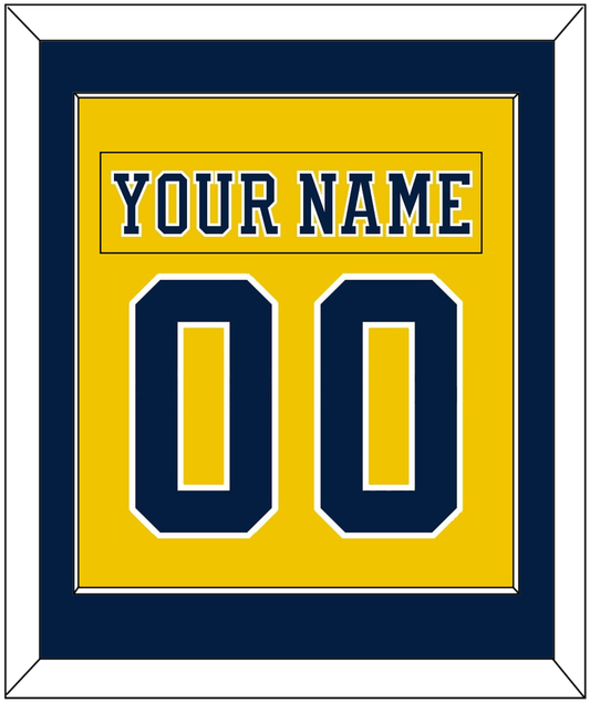 Michigan Hockey Nameplate & Number (Back) Combined - Alternate Maize (2019-2020) - Essential Tier 2