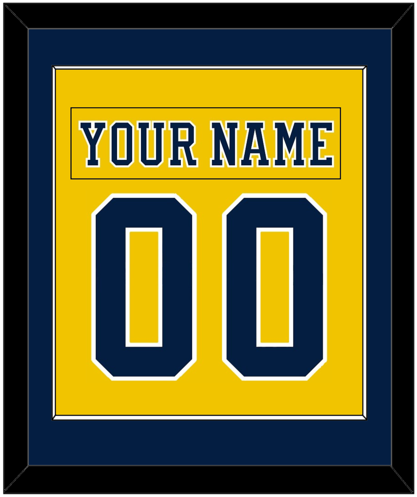 Michigan Hockey Nameplate & Number (Back) Combined - Alternate Maize (2019-2020) - Essential Tier 2