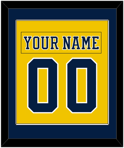 Michigan Hockey Nameplate & Number (Back) Combined - Alternate Maize (2019-2020) - Essential Tier 2