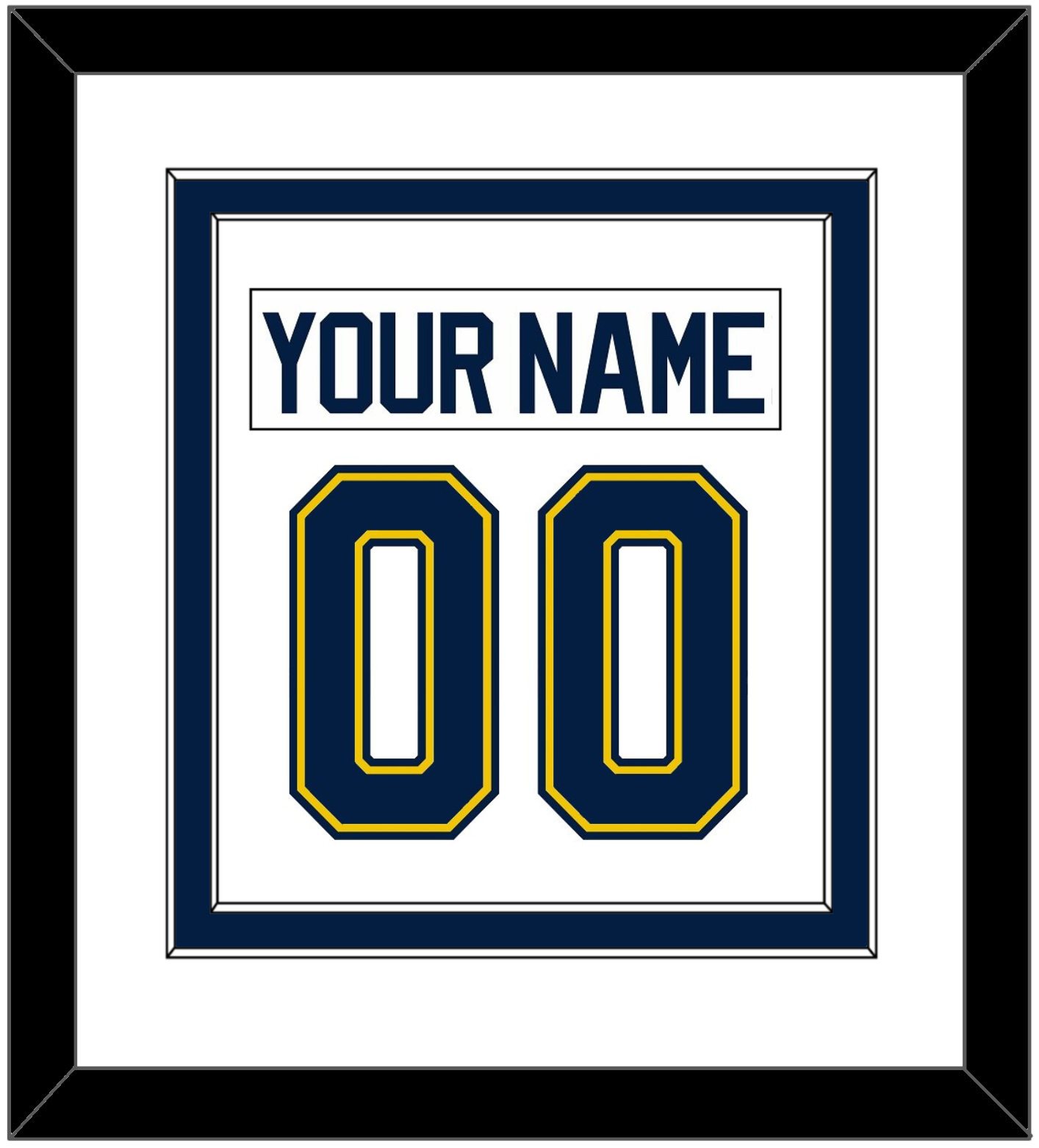 Michigan Hockey Nameplate & Number (Back) Combined - Home White (2021-2023) - Signature Tier 1
