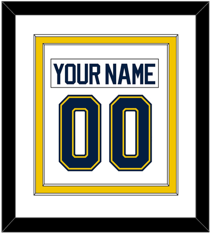 Michigan Hockey Nameplate & Number (Back) Combined - Home White (2021-2023) - Signature Tier 2