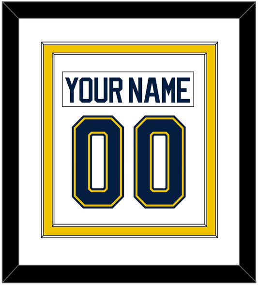 Michigan Hockey Nameplate & Number (Back) Combined - Home White (2021-2023) - Signature Tier 2