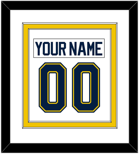 Michigan Nameplate & Number (Back) Combined - Home White (2021-2023) - Double Mat 2