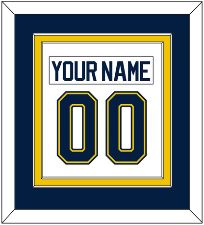 Michigan Hockey Nameplate & Number (Back) Combined - Home White (2021-2023) - Signature Tier 3