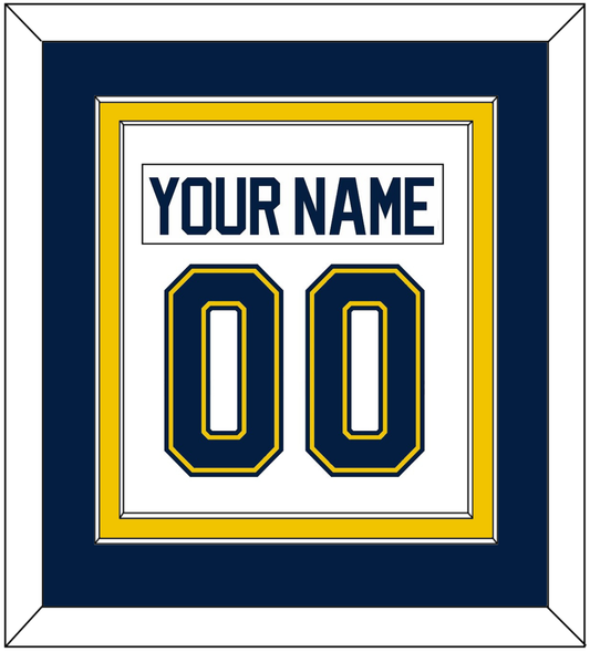 Michigan Hockey Nameplate & Number (Back) Combined - Home White (2021-2023) - Signature Tier 3