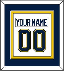 Michigan Nameplate & Number (Back) Combined - Home White (2021-2023) - Double Mat 3