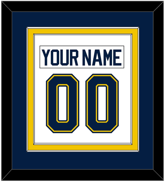 Michigan Hockey Nameplate & Number (Back) Combined - Home White (2021-2023) - Signature Tier 3